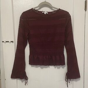 Chic Maroon Lace Blouse